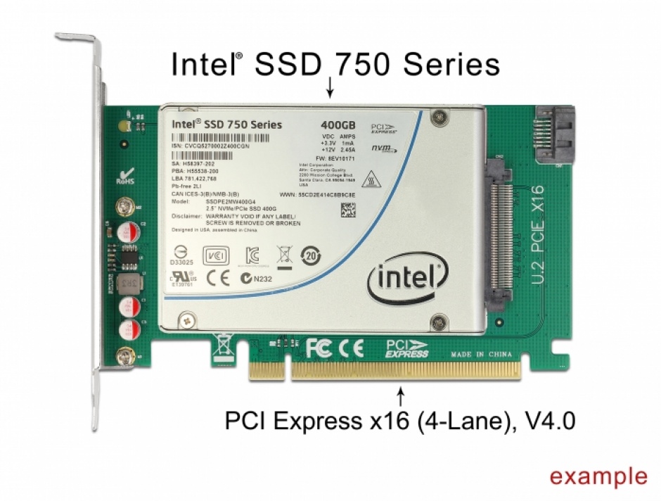 Imagine PCI Express la U.2 NVMe SFF-8639 intern, Delock 90051