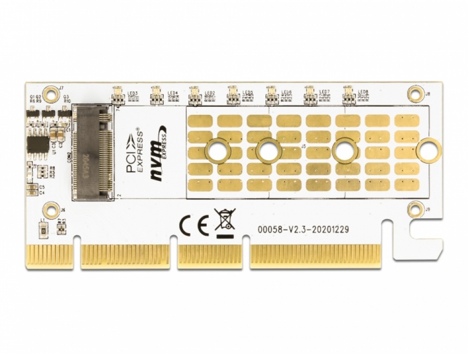 Imagine PCI Express la 1 x NVMe M.2 Key M cu iluminare LED, Delock 90566