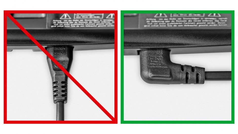 Imagine Cablu de alimentare Euro la IEC C7 unghi 90 grade 2m Alb, Goobay 97351