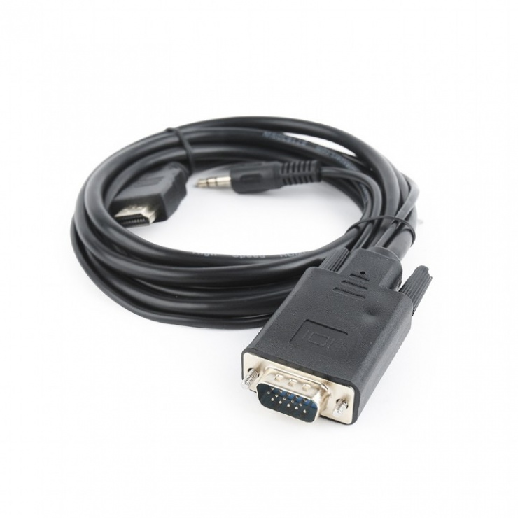 Imagine Cablu HDMI la VGA cu audio si alimentare USB T-T 3m, Gembird A-HDMI-VGA-03-10