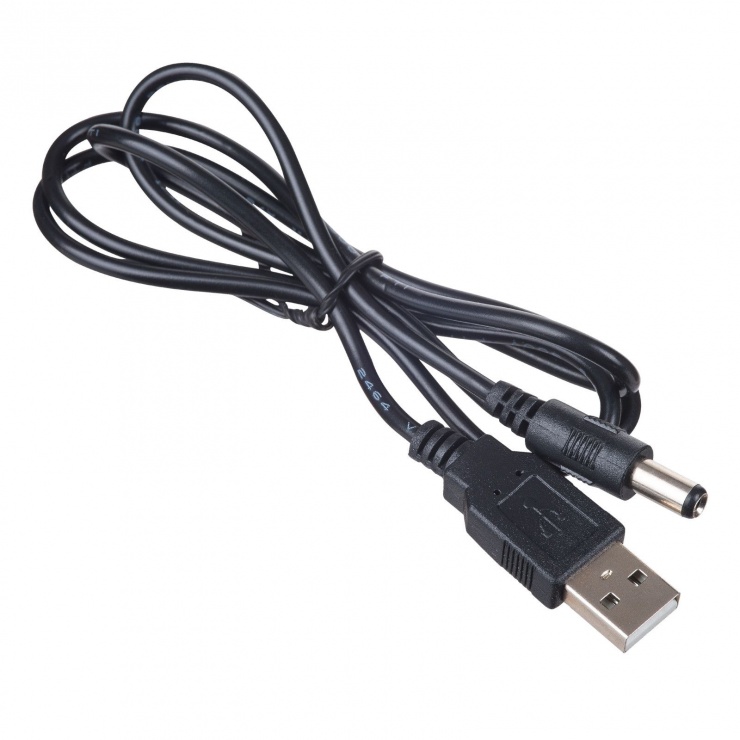 Imagine Cablu de alimentare USB-A la DC 5.5 x 2.5 mm 0.8m, AK-DC-04
