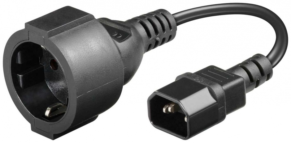 Imagine Cablu prelungitor pentru UPS IEC C14 la Schuko 0.15m, CABLE-IEC-CCE-0.23-WL
