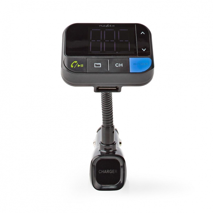 Imagine Incarcator auto 2 x USB 2.1A + modulator FM + Bluetooth + MicroSD, Nedis CATR102BK