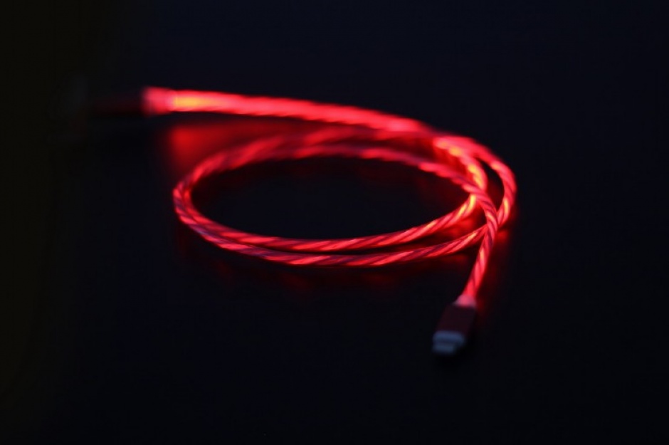 Imagine Cablu USB la iPhone Lightning LED light effect 1m. Gembird CC-USB-8PLED-1M