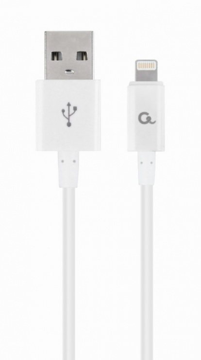 Imagine Cablu USB la iPhone Lightning 2m Alb, Gembird CC-USB2P-AMLM-2M-W