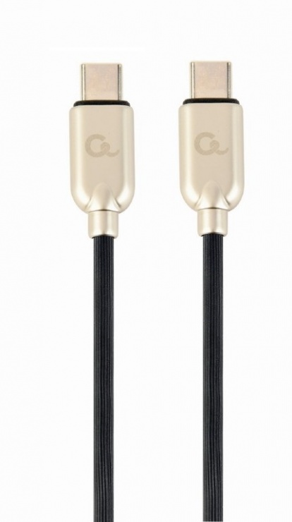 Imagine Cablu USB 2.0 type C la USB type C cu PD 60W T-T 1m Negru, Gembird CC-USB2PD60-CMCM-1M