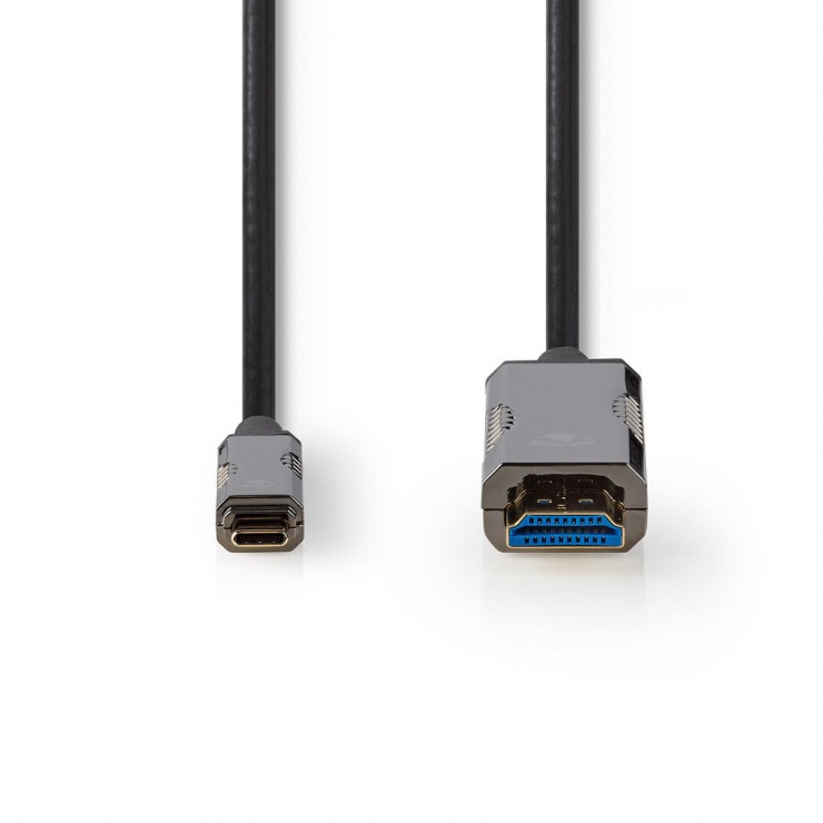Imagine Cablu activ optic USB Type-C la HDMI T-T 50m, Nedis CCBG6410BK500