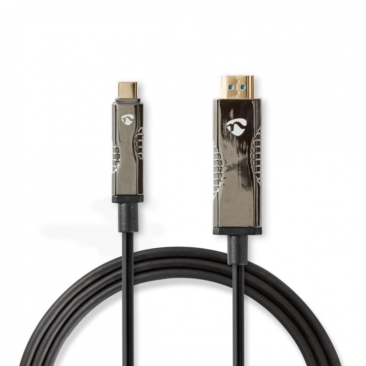Imagine Cablu activ optic USB Type-C la HDMI T-T 5m, Nedis CCBG6410BK50 