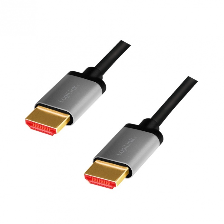 Imagine Cablu HDMI 8K60Hz T-T 2m Negru/Argintiu, Logilink CHA0105