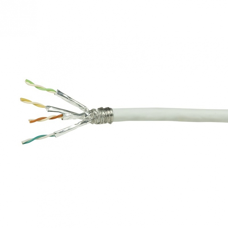 Imagine Rola cablu de retea RJ45 cat.6 SFTP Cu-Al 100m Alb, Logilink CPV0039