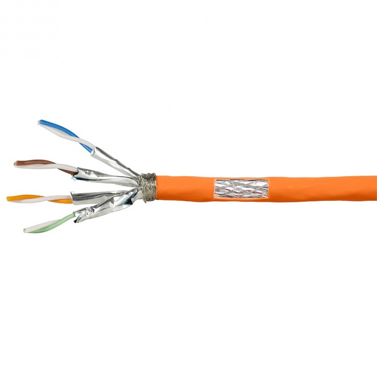 Imagine Rola cablu de retea RJ45 Cat.7 S / FTP 50m Orange, Logilink CPV0059