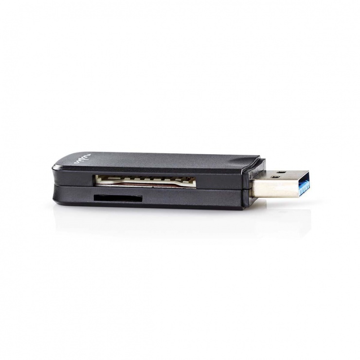 Imagine Cititor de carduri USB 3.2 la microSD/MMC / SD, Nedis CRDRU3100BK
