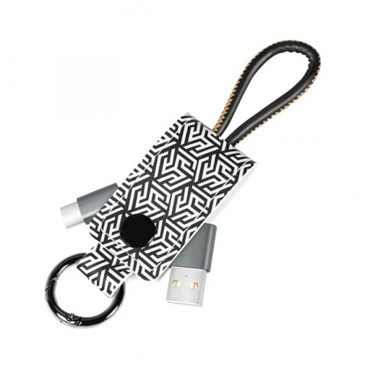 Imagine Cablu USB 2.0-A la USB-C 0.22m pentru breloc T-T Negru, Logilink CU0164