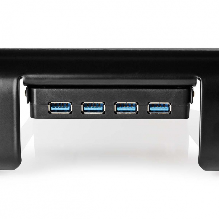 Imagine Suport ergonomic multifunctional monitor/laptop + 4 x USB 3.0, Nedis ERGOMFSU3400BK