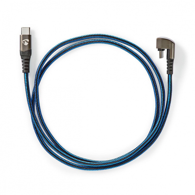 Imagine Cablu USB 2.0-C la USB-C unghi 180 grade 1m, Nedis GCTB60700BK10