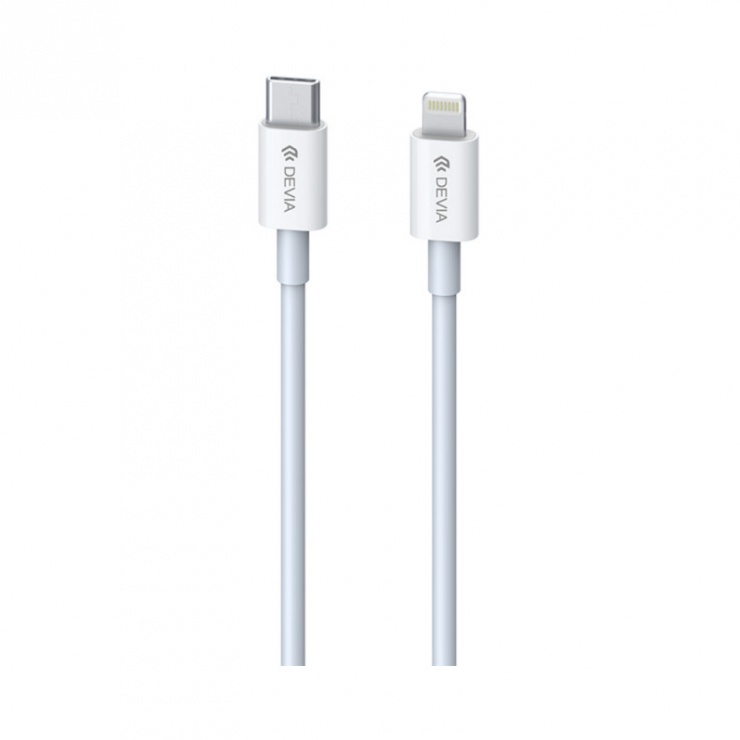 Imagine Cablu USB type C la Apple Lightning Alb T-T 1m, Devia