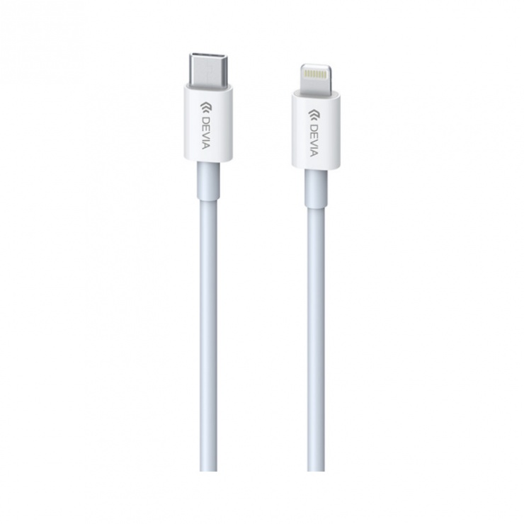 Imagine Cablu USB type C la Lightning MFI 1.5m Alb, Devia T6