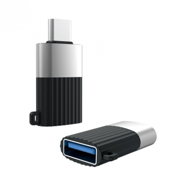 Imagine Adaptor USB-A 2.0 la USB type C M-T pentru breloc, XO NB149-F