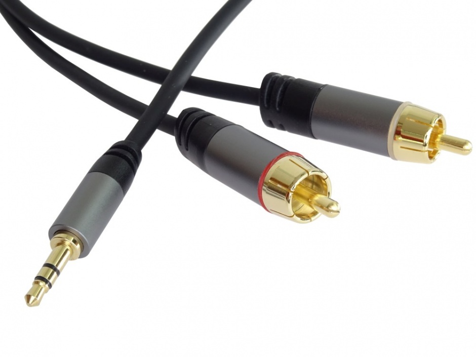 Imagine Cablu audio jack stereo 3.5mm la 2 x RCA T-T 1.5m, kjqcin015