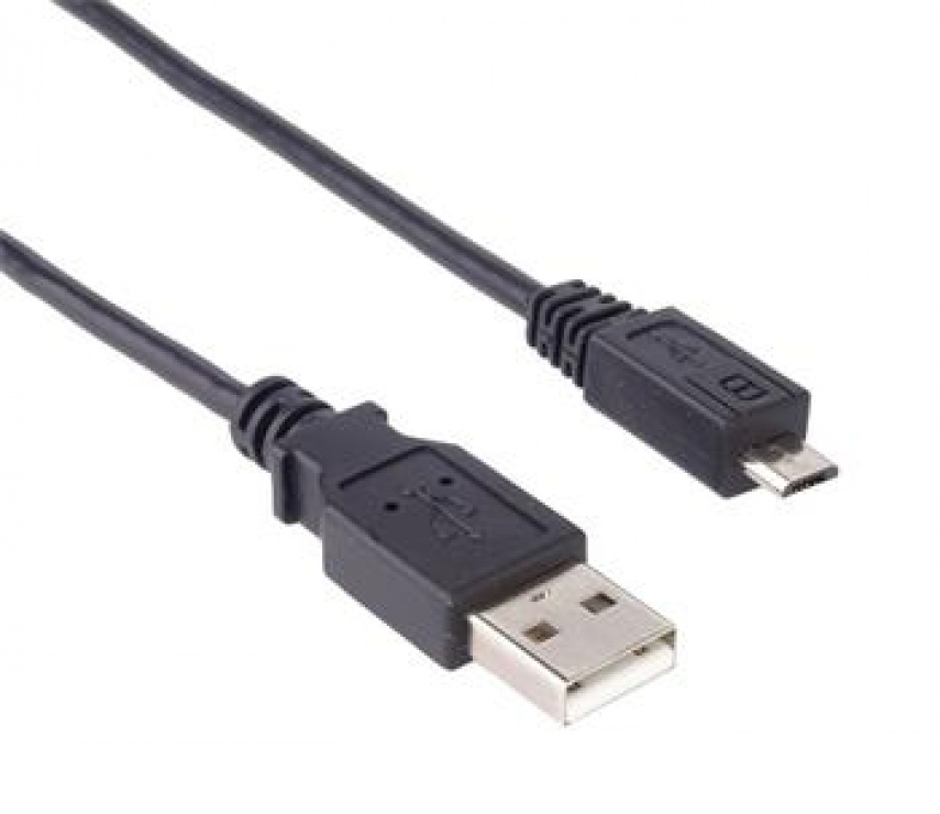 Imagine Cablu micro USB 2.0 la USB Fast Charging 0.75m T-T Negru, ku2m07f