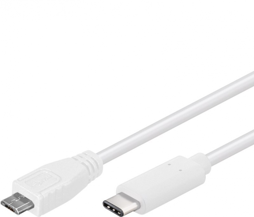 Imagine Cablu USB 2.0-C la micro USB-B T-T 0.6m Alb, ku31cb06w