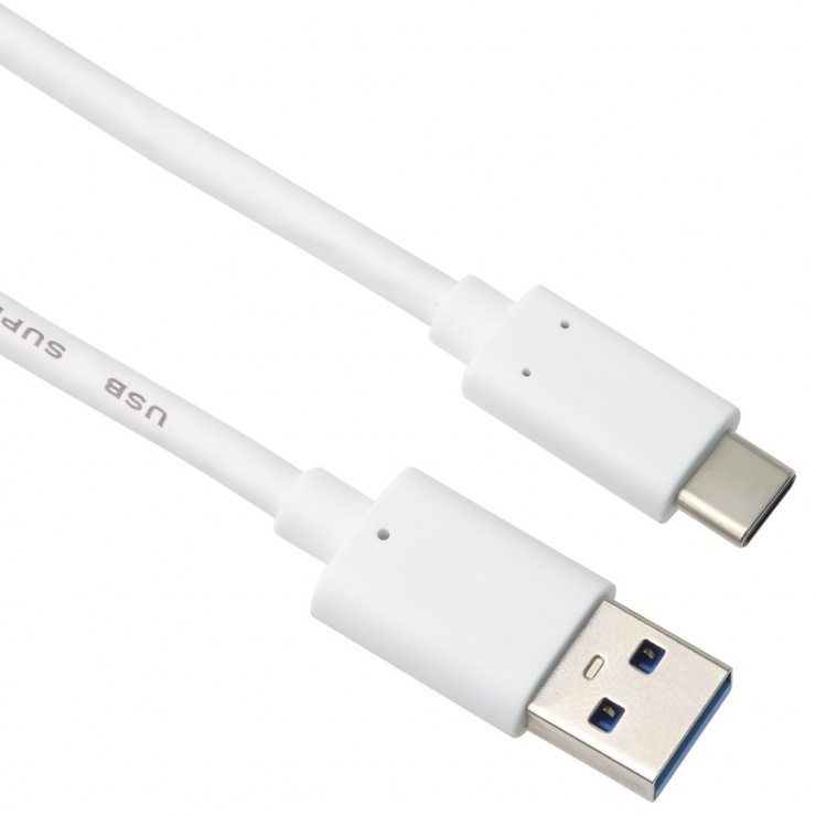 Imagine Cablu USB 3.2 Gen 2-C la USB-A 3A T-T 1m Alb, ku31ck1w