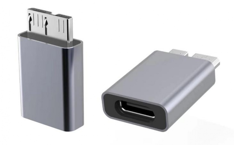 Imagine Adaptor USB 3.1 type C la micro USB M-T Aluminiu, kur31-22