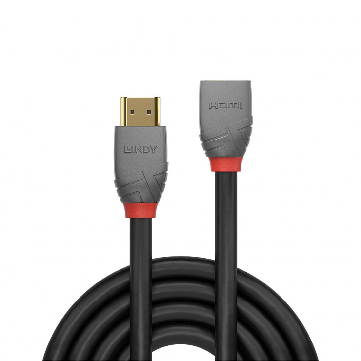 Imagine Cablu prelungitor HDMI Anthra Line 4K@60Hz T-M 1m, Lindy L36476