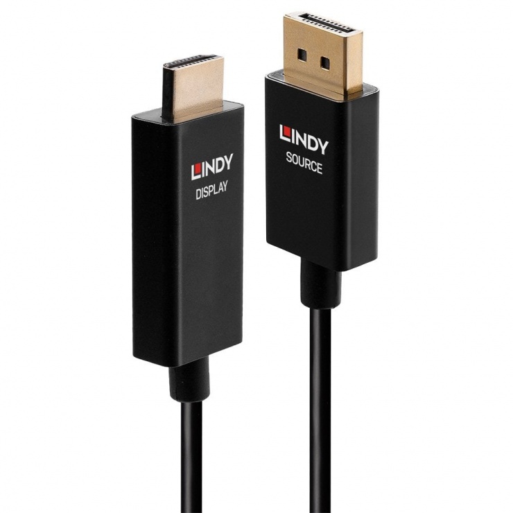 Imagine Cablu activ DisplayPort la HDMI 4K@60Hz cu HDR T-T 2m, Lindy L40926