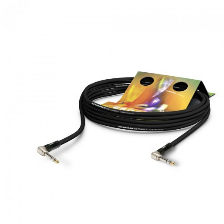 Imagine Cablu audio jack stereo 6.35mm unghi 90 grade 15m, HICON SG3P-1500-SW