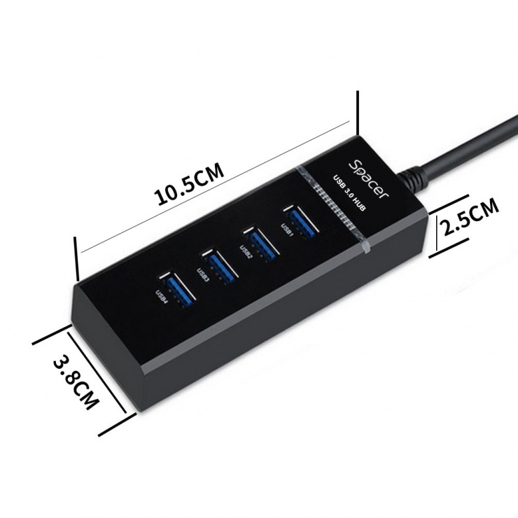 Imagine HUB USB 3.0 4 porturi, Spacer SPH-4USB30-01
