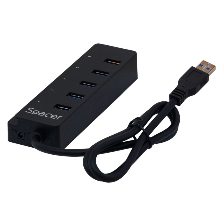 Imagine HUB USB 3.0 cu 4 porturi USB + 1 x Quick Charge, Spacer SPH-4USB30-1QC