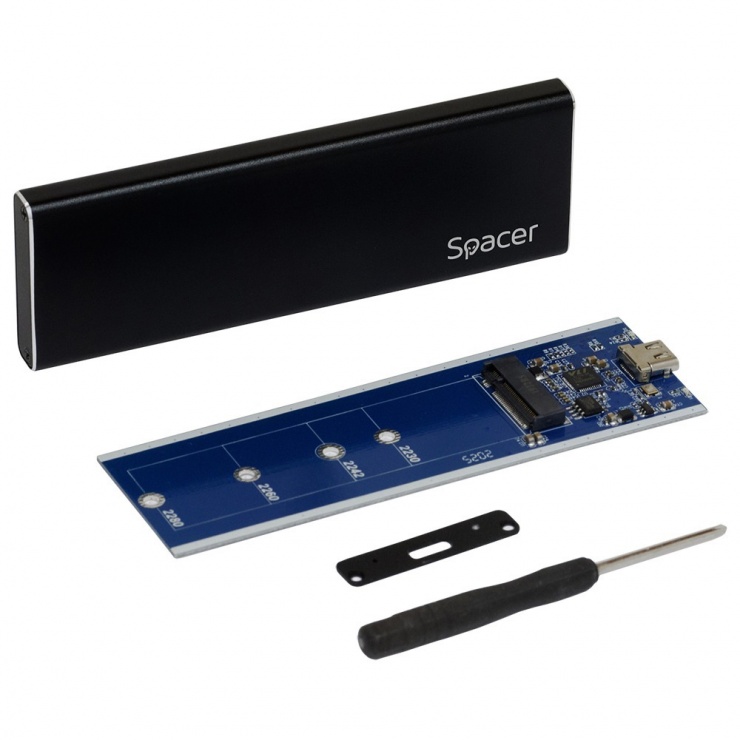 Imagine Rack extern USB 3.1 type C pentru SSD M.2, Spacer SPR-M2TYPEC-01