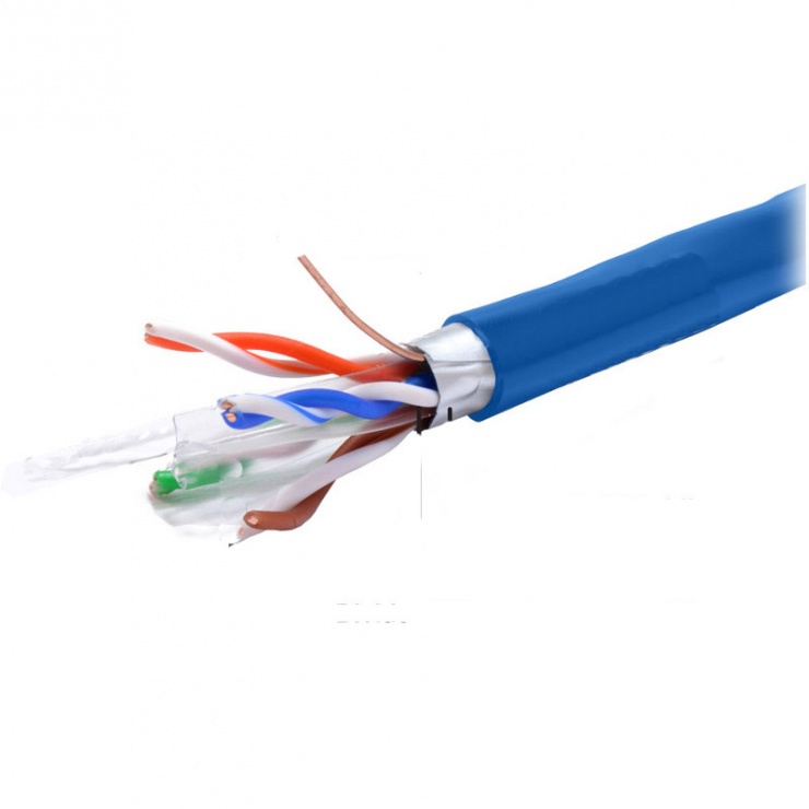 Imagine Rola cablu de retea RJ45 305m FTP cat.6 CU Albastru, TE088587