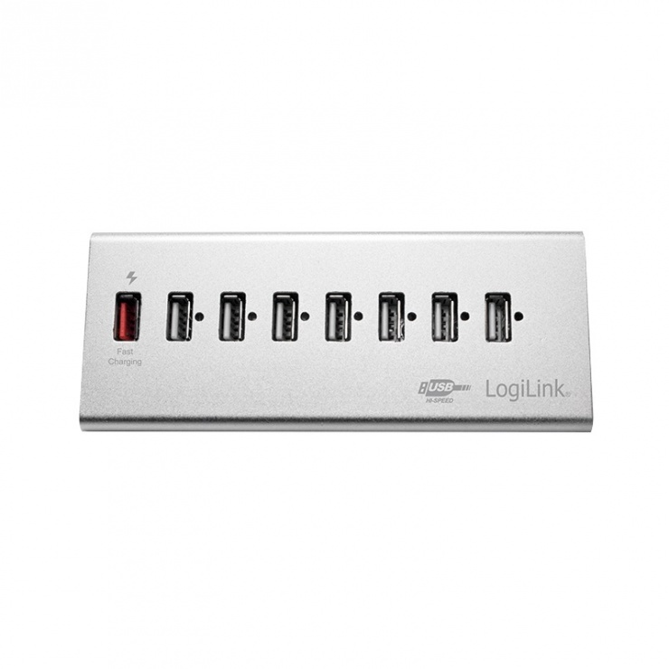 Imagine HUB cu 7 porturi USB 2.0 + 1 x Fast Charging, Logilink UA0225