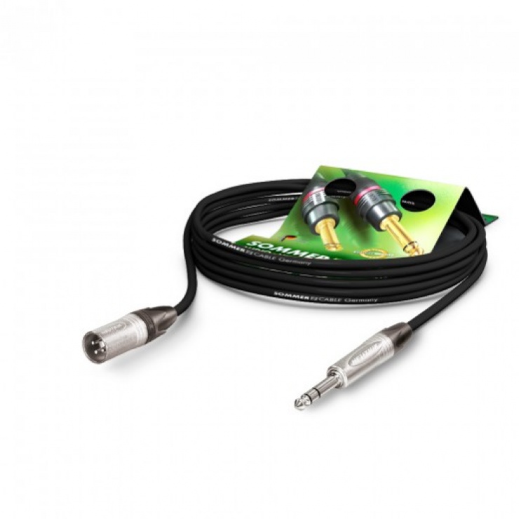 Imagine Cablu audio XLR 3 pini la jack stereo 6.35mm T-T 5m, NEUTRIK SGN4-0500-SW