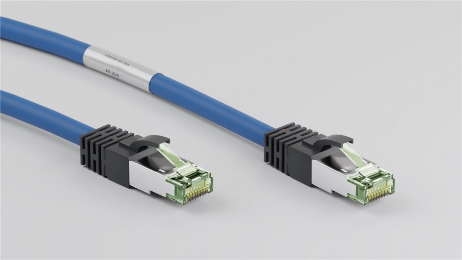 Imagine Cablu de retea CAT 8.1 S/FTP (PiMF) 2m Blue, Goobay G45660