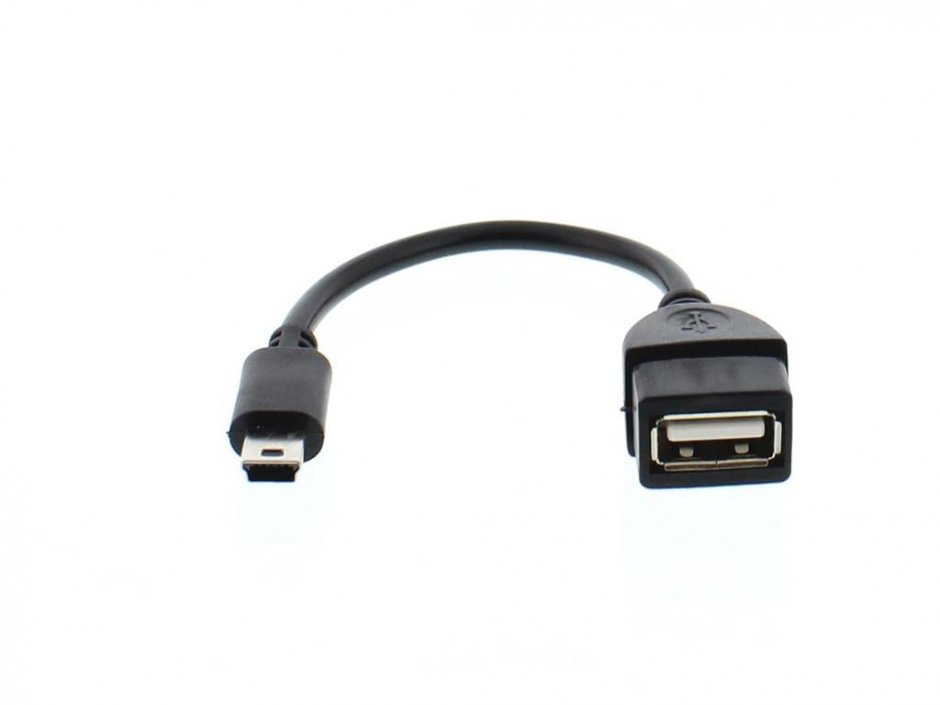 Imagine Adaptor OTG mini USB-B la USB-A T-M 0.1m, ADAPT-USBF/MUSB/OTG-0.15BK-WL