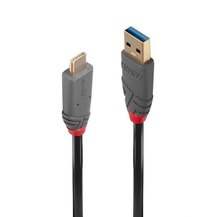 Imagine Cablu USB 3.1-A la tip C 5A/100W PD Anthra Line T-T 0.5m, Lindy L36910
