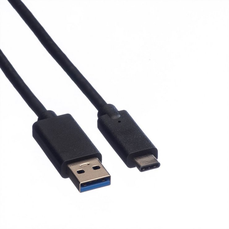 Imagine Cablu USB 3.2-A la USB type C T-T 1m Negru, Roline Green 11.44.9011
