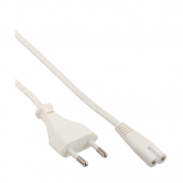 Imagine Cablu de alimentare Euro la IEC C7 0.5m Alb, InLine IL16605W
