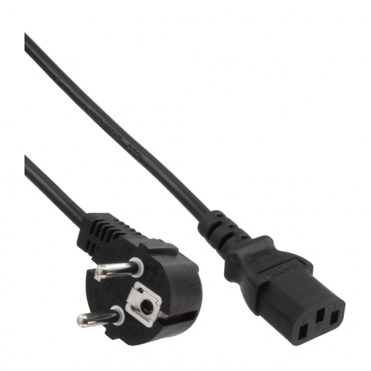 Imagine Cablu de alimentare Schuko la IEC C13 0.3m Negru, InLine IL16647F