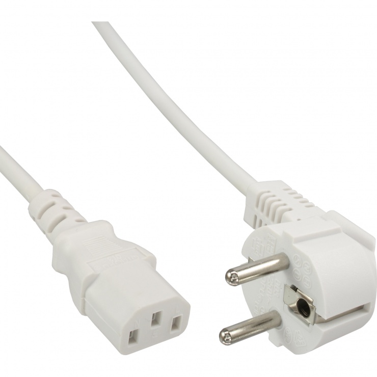 Imagine Cablu de alimentare Schuko la C13 0.3m Alb, InLine IL16647W