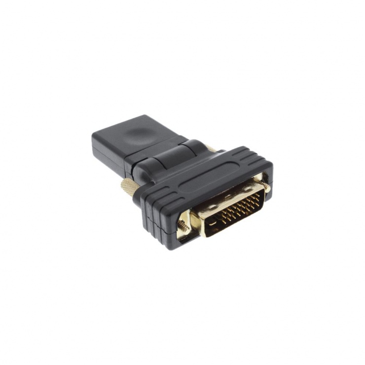 Imagine Adaptor rotativ HDMI la DVI-D M-T, InLine 17660W