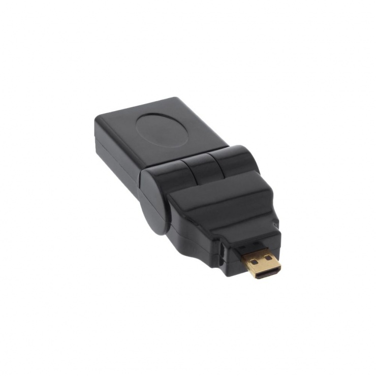 Imagine Adaptor rotativ micro HDMI-D la HDMI-A T-M, InLine 17690L