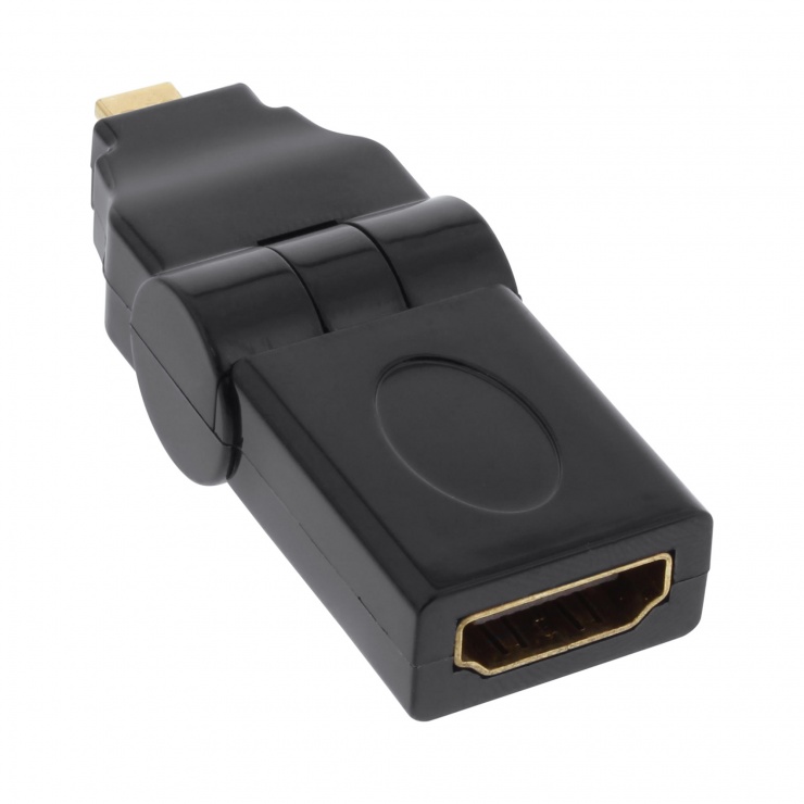 Imagine Adaptor rotativ micro HDMI-D la HDMI-A T-M, InLine 17690L