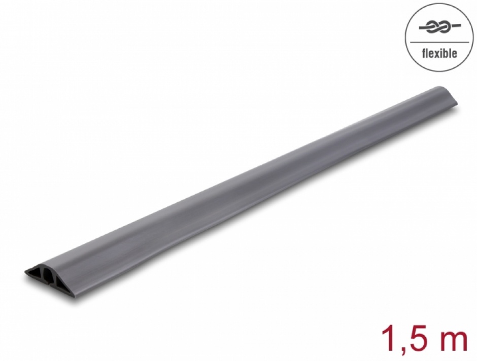 Imagine Canal cablu flexibil PVC 50x13mm - lungime 1.5m Gri, Delock 20732