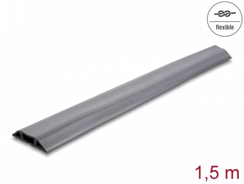Imagine Canal cablu flexibil PVC 70x13mm - lungime 1.5m Gri, Delock 20733