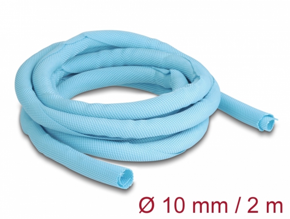 Imagine Organizator cabluri cu auto-inchidere/rezistent la caldura 2m x 10mm Albastru, Delock 20876