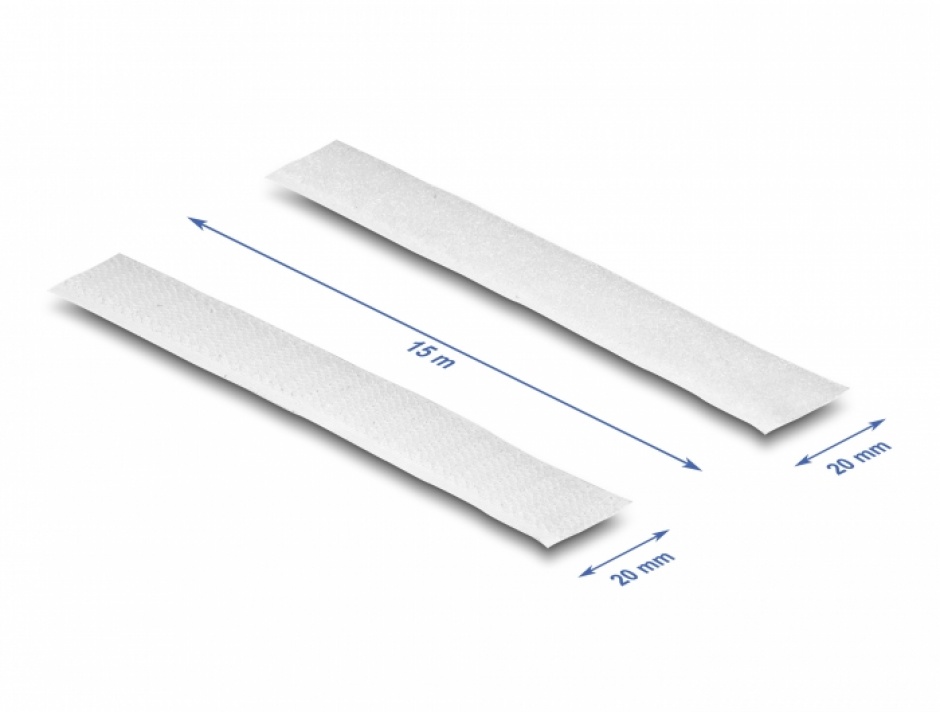 Imagine Rola cu arici 15m x 20mm Alb, Delock 20921